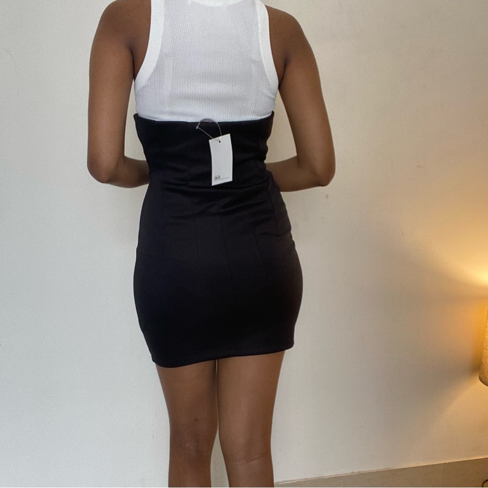 ASOS bustier corset underwire black satin silk dress with stretch. Fixed price. - Picture 4 of 5